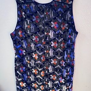 Anthro MEADOW RUE Metallic Burnout Velvet Top LG.